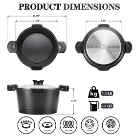 ACTIV CUISINE tempered glass lid lets you monitor progress without lifting heat.