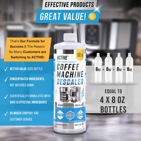 Rinse cycle with ACTIVE descaler to remove residues for a fresh brew