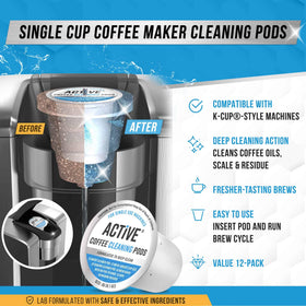 ACTIVE K-Cup cleaning pod releases foam to lift residue