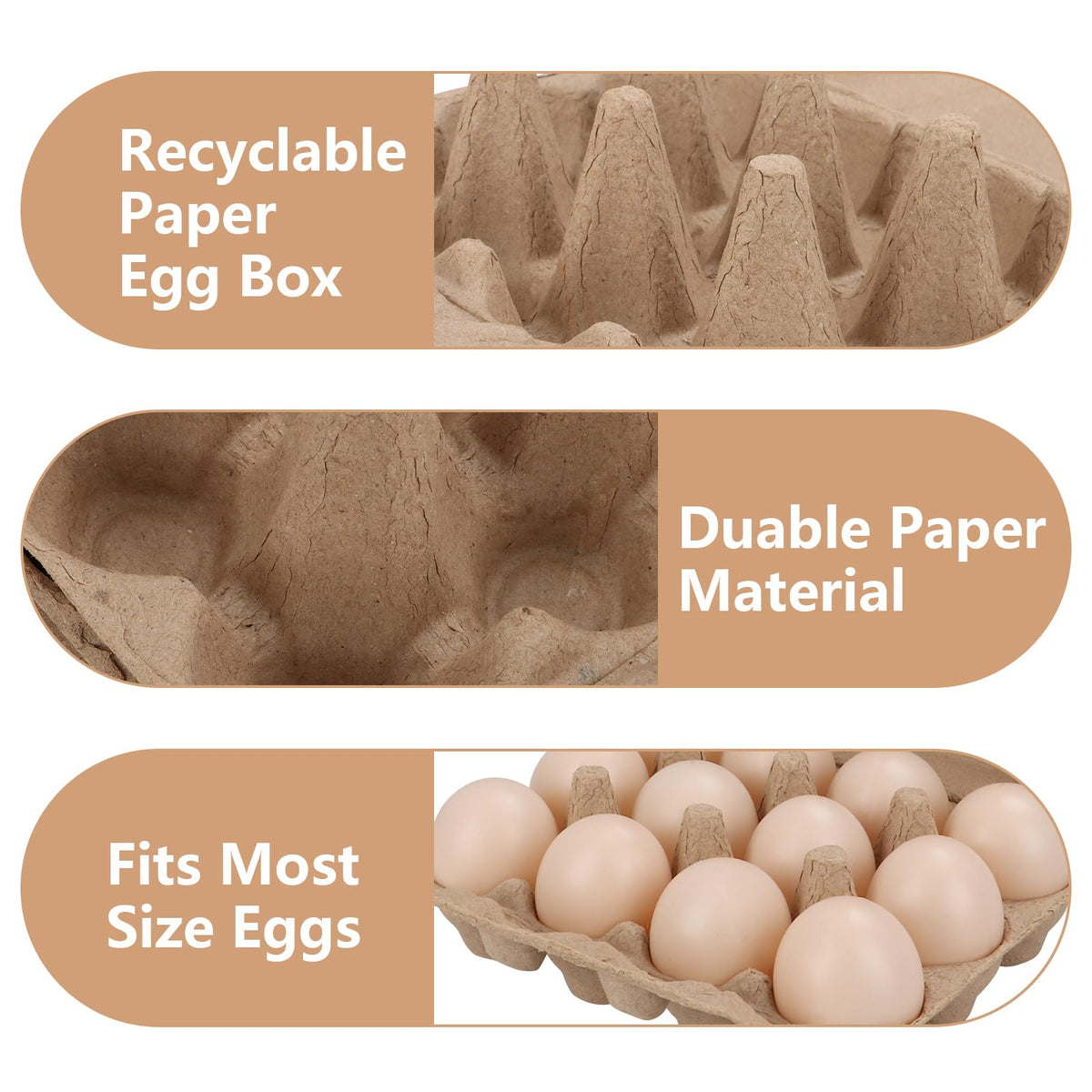 ACXFOND 3x4 cartons fit 12 eggs for easy retail labeling.