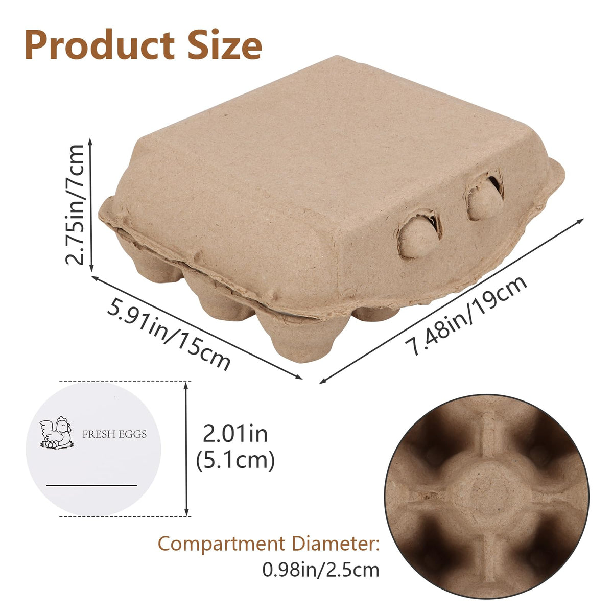 ACXFOND egg cartons sturdy design protects eggs during transport and market displays.