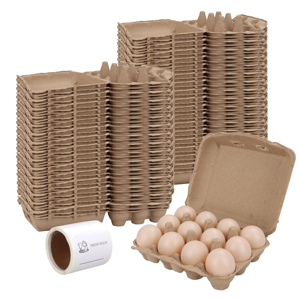ACXFOND vintage egg cartons hold 12 eggs securely for farm-fresh eggs.