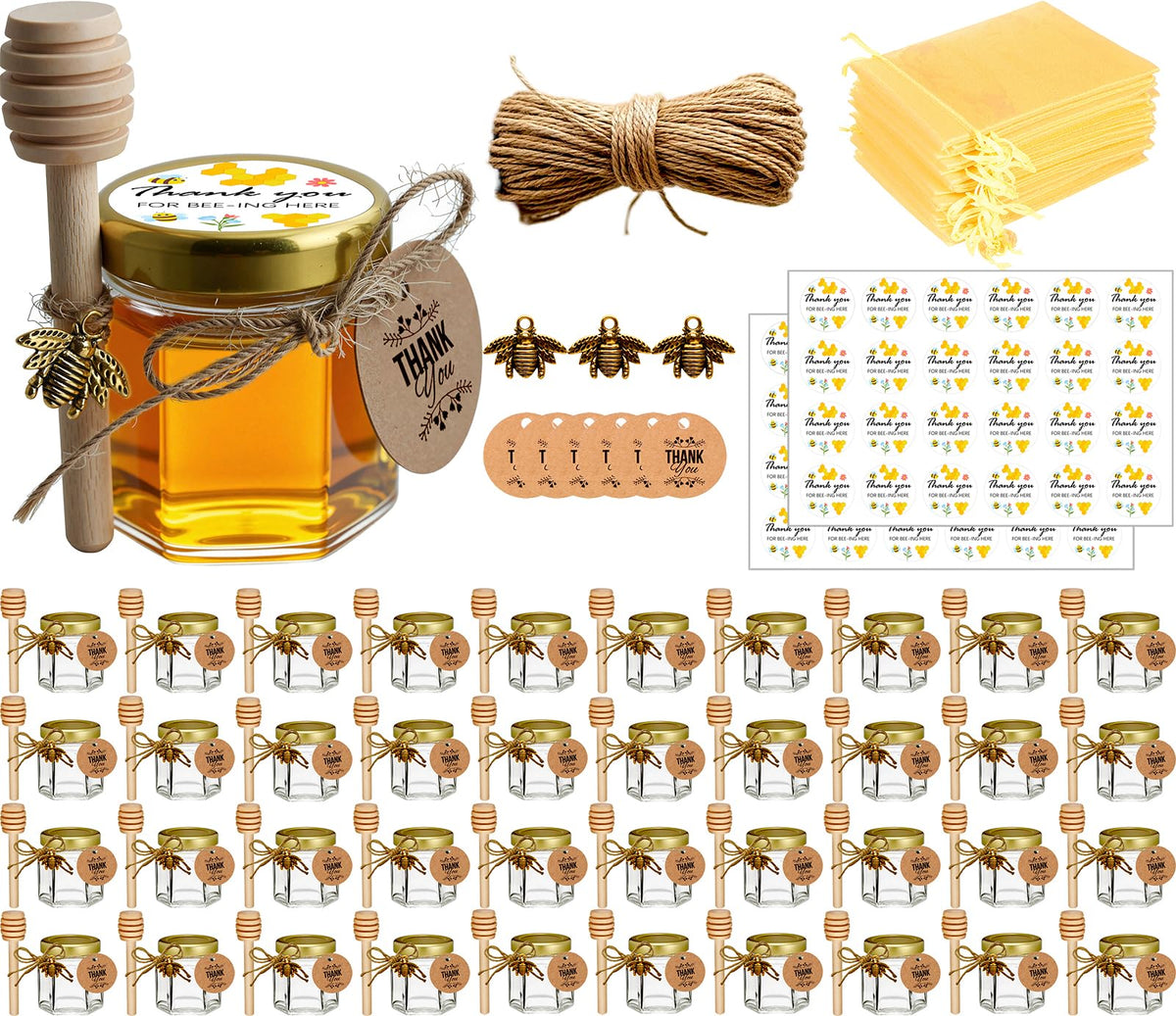Adabocute honey pot 1.5oz with dipper in display for gifting