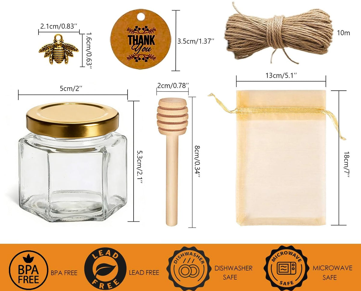 Adabocute honey pot with gold lid for premium presentation
