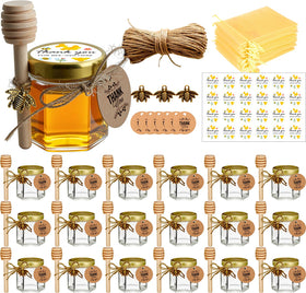Adabocute mini honey jar with dipper for charming wedding favors