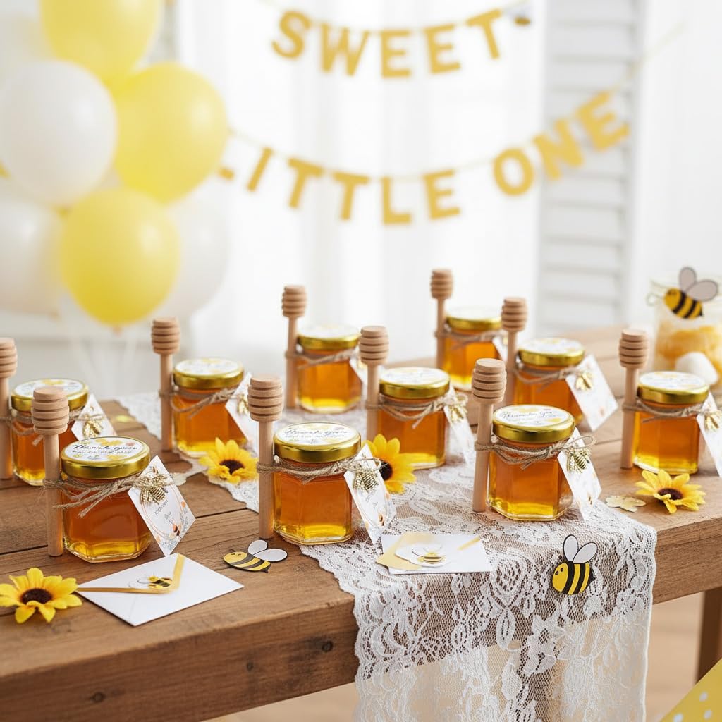 Adabocute thank-you cards to accompany bee favors at celebrations.