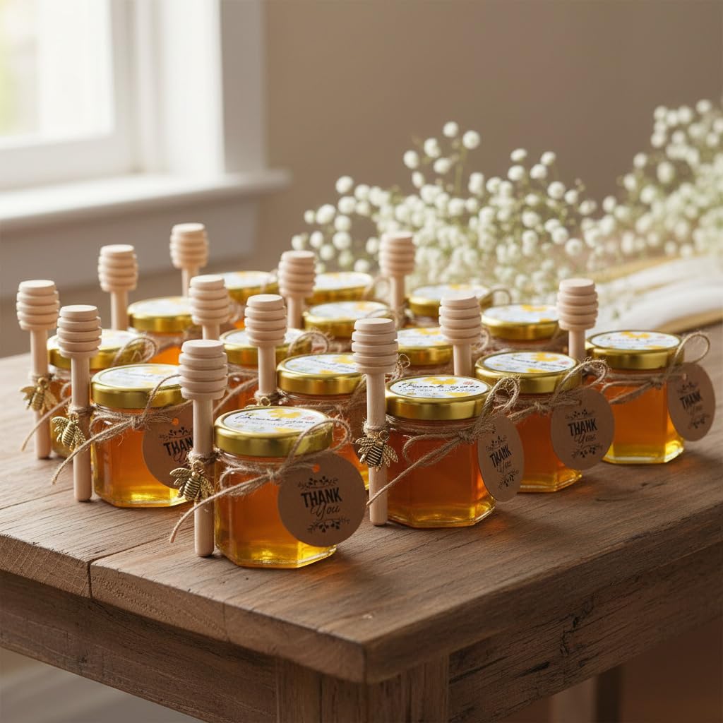 Adabocute wooden dipper nestled in jar for easy serving