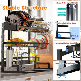 ADBIU black finish metal construction resists rust and cleans easily.