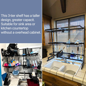 ADBIU 2-tier rack with adjustable height fits tall items