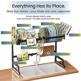 ADBIU black-finish dish rack complements modern kitchens