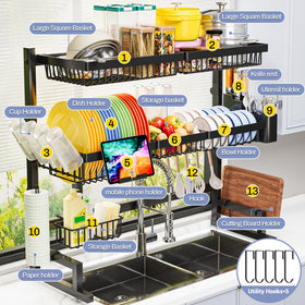 ADBIU dish drying rack enhances kitchen organization above sink