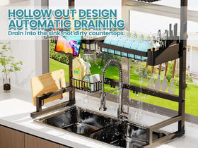 Easy-clean metal ADBIU dish drying rack with sturdy structure