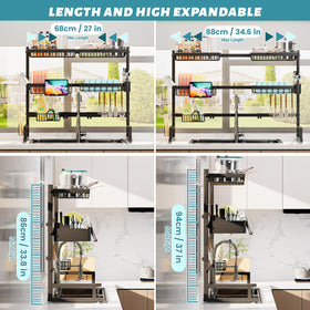 ADBIU two-tier dish rack with snap-on design for quick setup