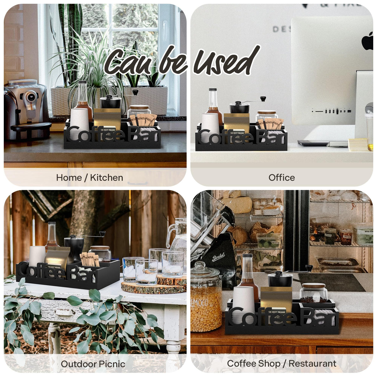 ADDFIT HOUSE Coffee Bar Organizer black finish adds sleek look