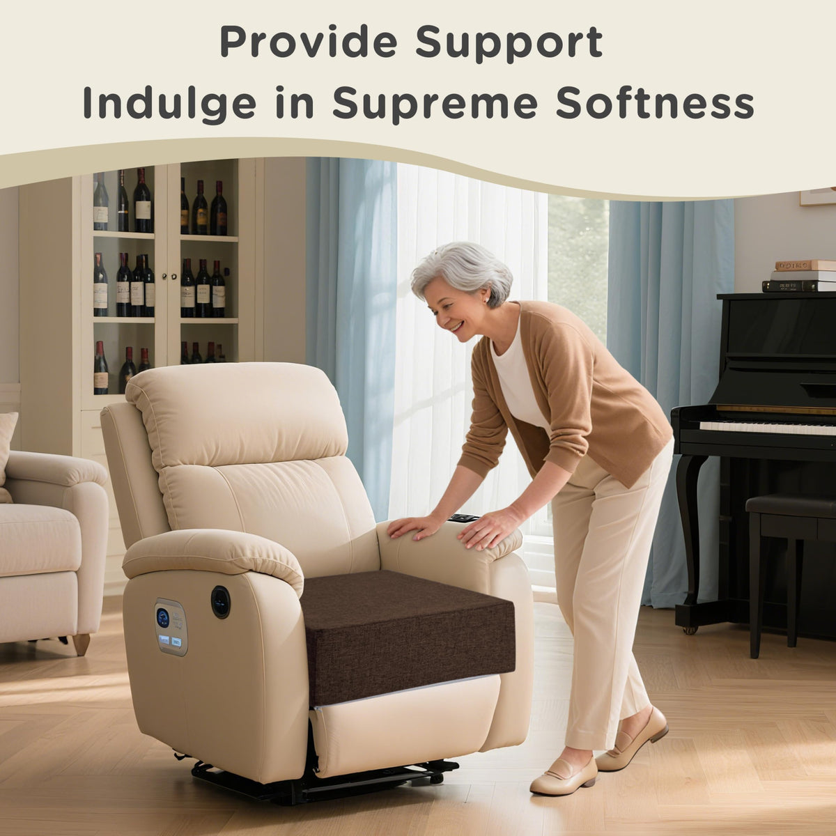 AddGrace cushion bottom pad with dotted silicone prevents slipping.