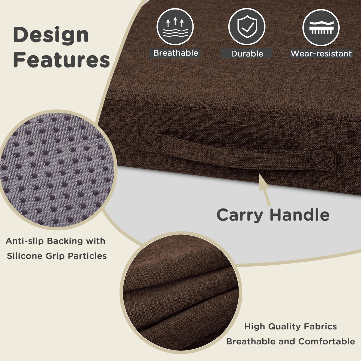 AddGrace recliner cushion washable cover with long zipper for cleaning.