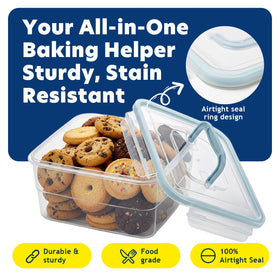 ADECTA stackable design saves pantry space in blue