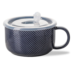 Adewnest 38oz soup bowl with lid in navy, ideal for family portions and meal prep.