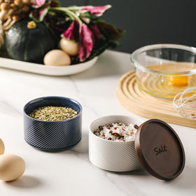 Adewnest ceramic salt-pepper bowls durable ceramic for daily use near heat