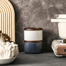 Adewnest dishwasher-safe ceramic easy to clean after meals, wooden lid requires hand wash