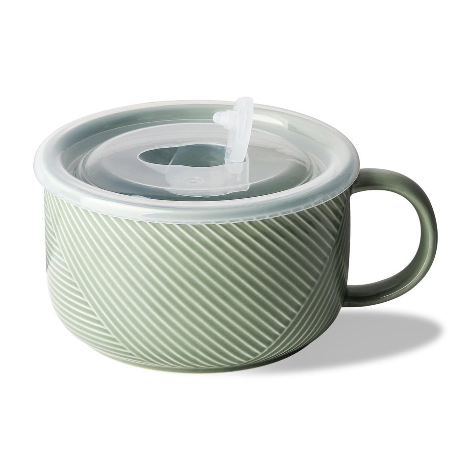Adewnest oversized soup bowl with handle, ideal for comfortable serving at home