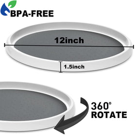 Adoco Lazy Susan 12-inch side angle with non-slip surface.