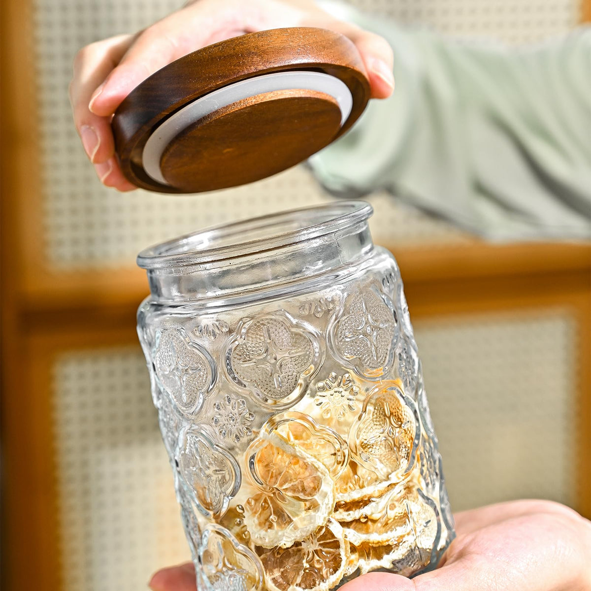 Adodeen coffee-tea-sugar jar 32oz versatile for pantry staples and beverages.