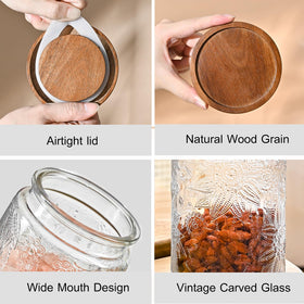 Adodeen stackable kitchen-storage jar 32oz saves countertop space while staying organized.