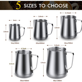 Adorever 20oz pitcher side view with ergonomic handle for steady pours