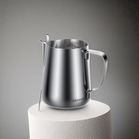Adorever milk pitcher showing capacity options for home or cafe