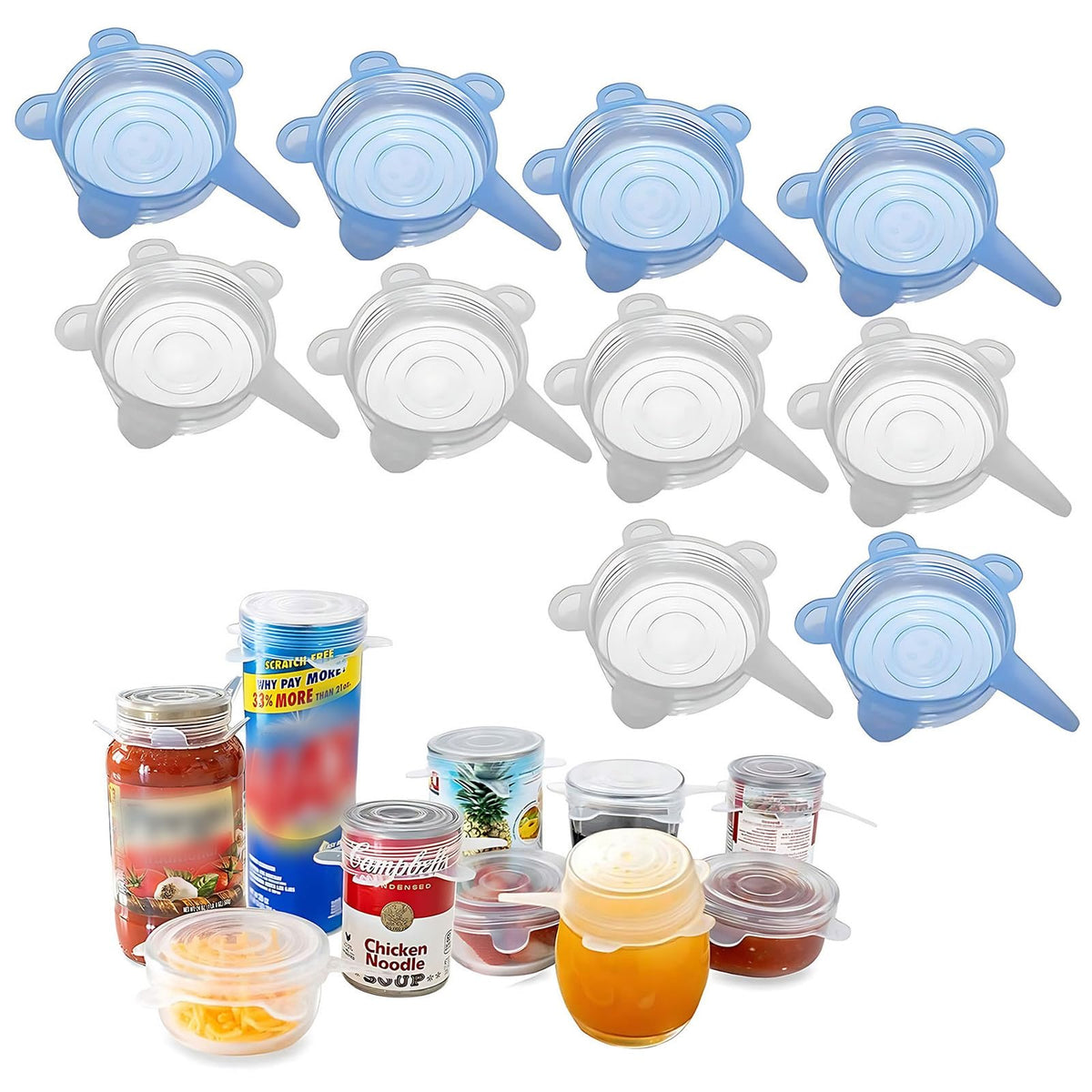 Adpartner silicone can lids provide a tight seal on cans and jars.