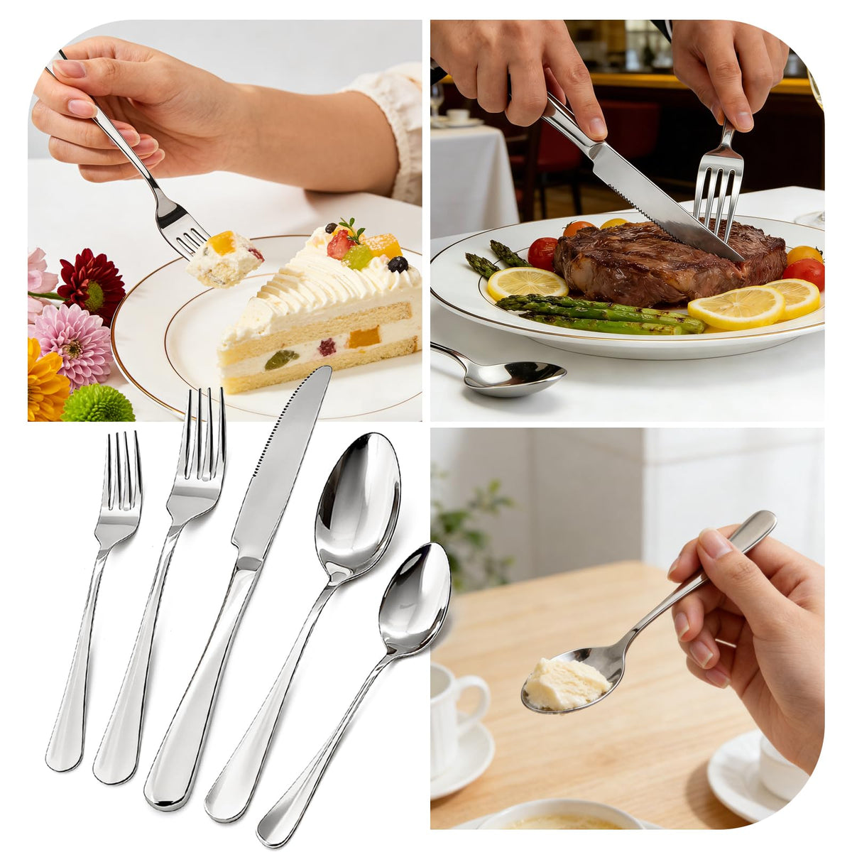 Adreva dinner forks show sturdy construction for family meals.