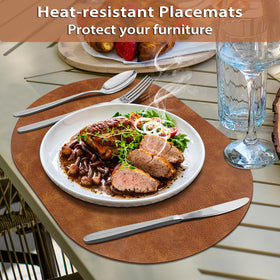 ADRIMER faux leather placemats 12x17 inches are easy to wipe clean
