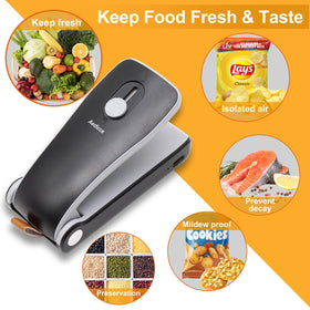 Aedicce chip bag sealer closeup on snacks