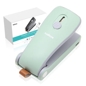 Aedicce Mini Bag Sealer green travel-friendly design shown for on-the-go use
