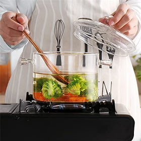AEFPOYMXU easy-clean glass cookware resists staining and odor retention