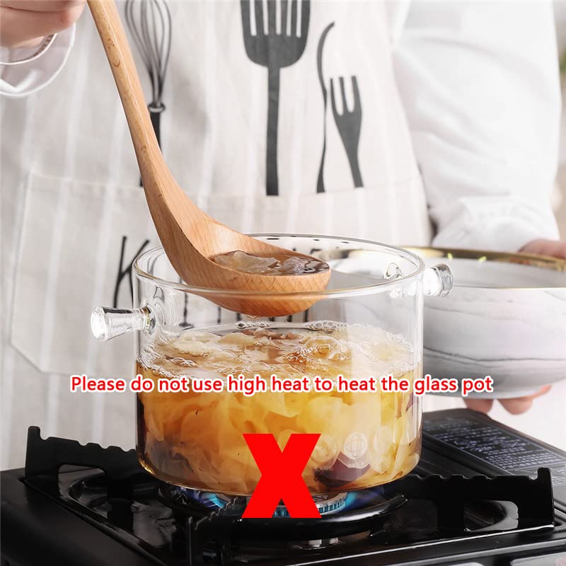 AEFPOYMXU glass pot with lid helps control simmering and prevent splatter