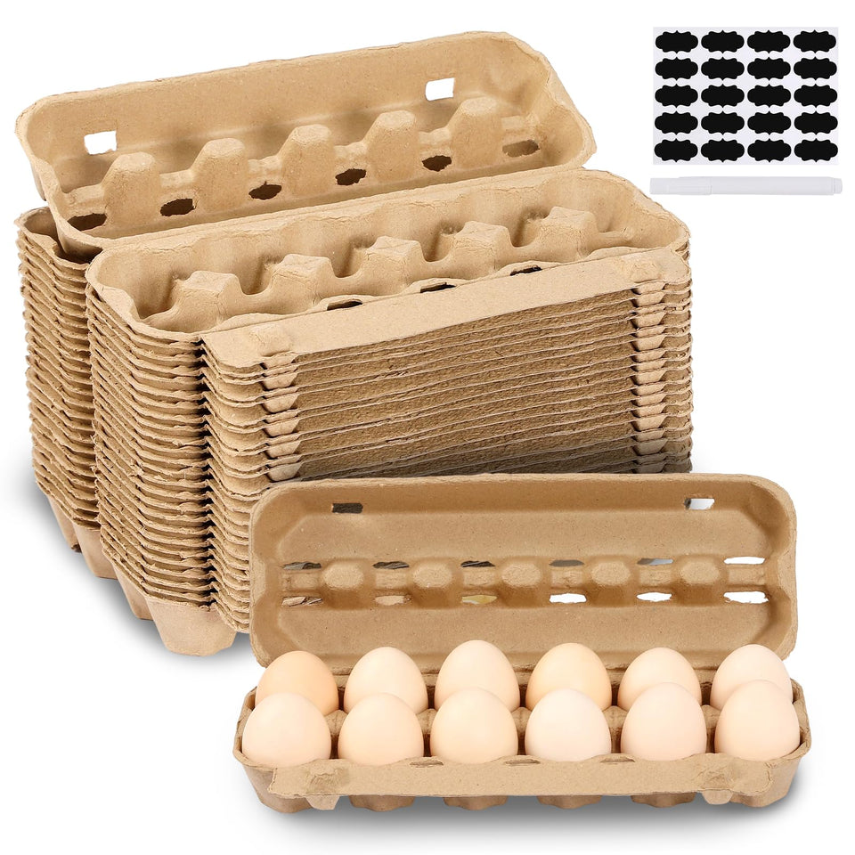 AEIMIJPQ 25-pack empty egg cartons 12-count for bulk egg storage and organization