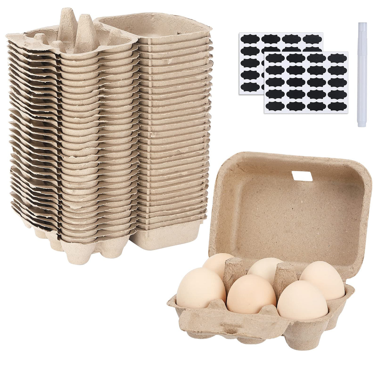 AEIMIJPQ paper egg carton exterior with sturdy closure for safe transport.