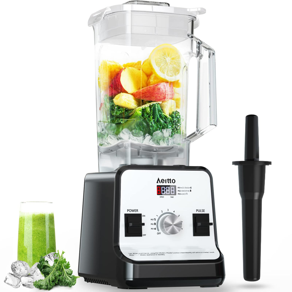 Aeitto blender 68oz jar ready for family smoothies and large batches