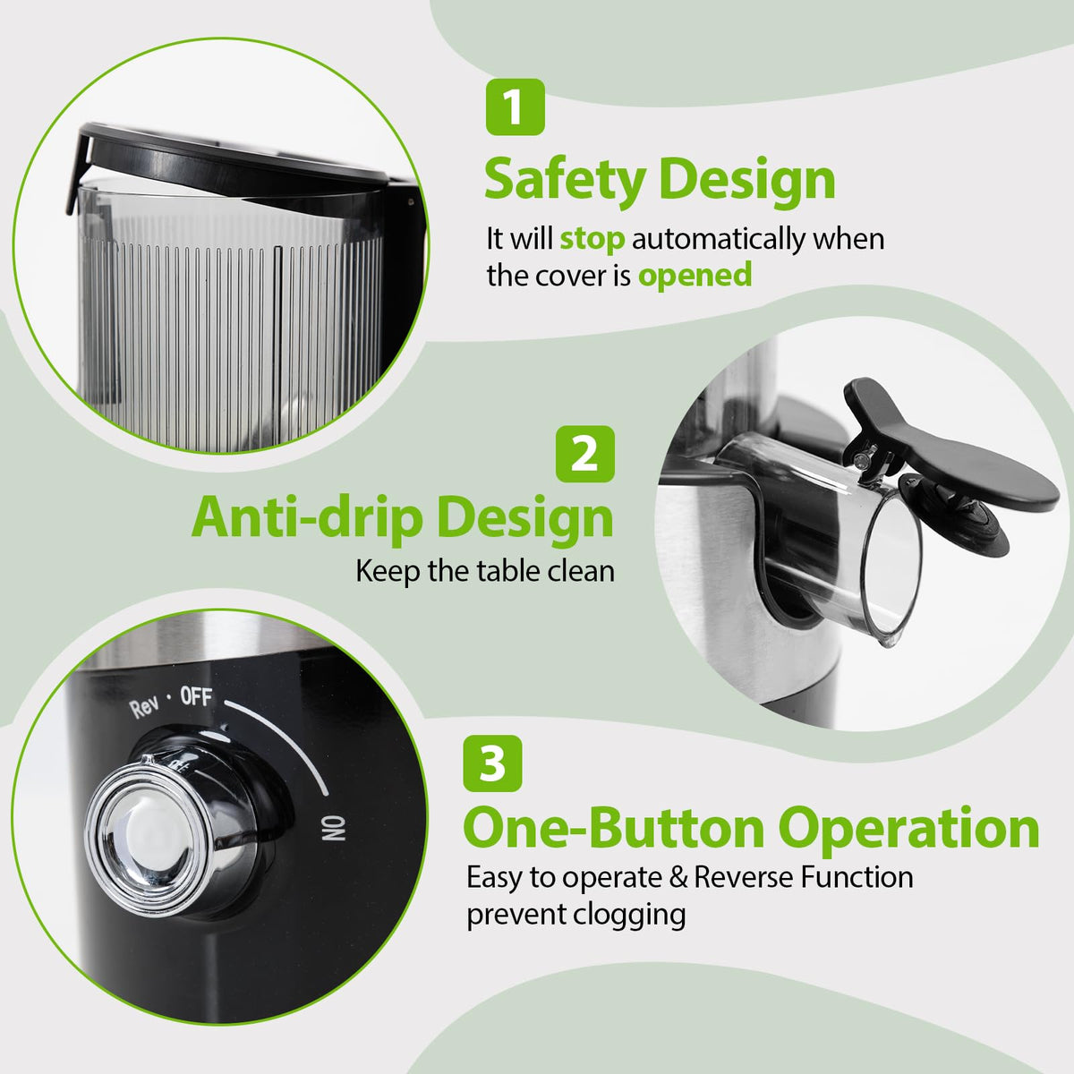 Aeitto cleaning brush included helps remove pulp efficiently