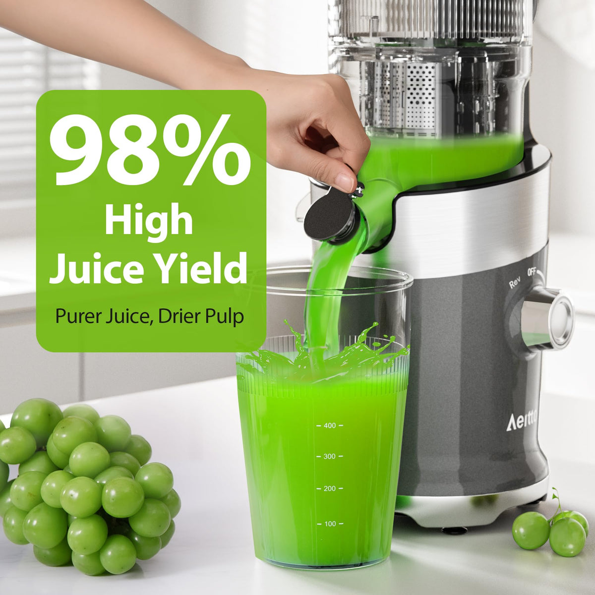 Aeitto safety lock stops the machine when the hopper opens.