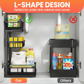 Aekenr rust-resistant carbon steel frame resists rust and stays durable under sink