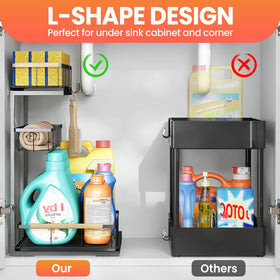 Aekenr slide-out baskets with handles for easy back-of-cabinet access