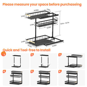 Aekenr slide-out drawer baskets provide easy access to backs of cabinets