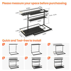 Aekenr tool-free assembly with hooks for quick setup and extra space
