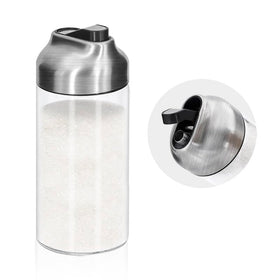 Aelga 12oz glass sugar dispenser with pour spout for precise, mess-free pouring.
