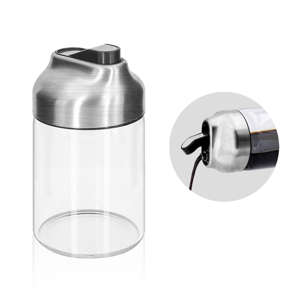 Aelga 7oz no-drip sauce dispenser for clean, precise pours.