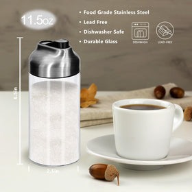 Aelga auto cap design seals between uses to keep sugar fresh.