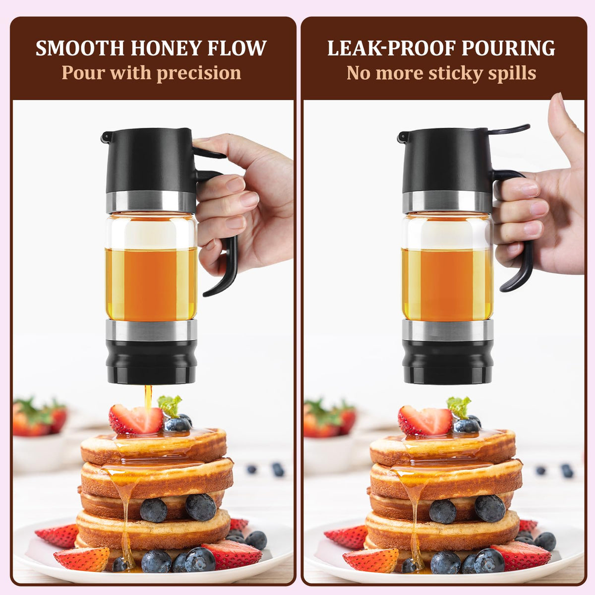 Aelga bottom-spout freshness seal keeps honey ready for drizzle